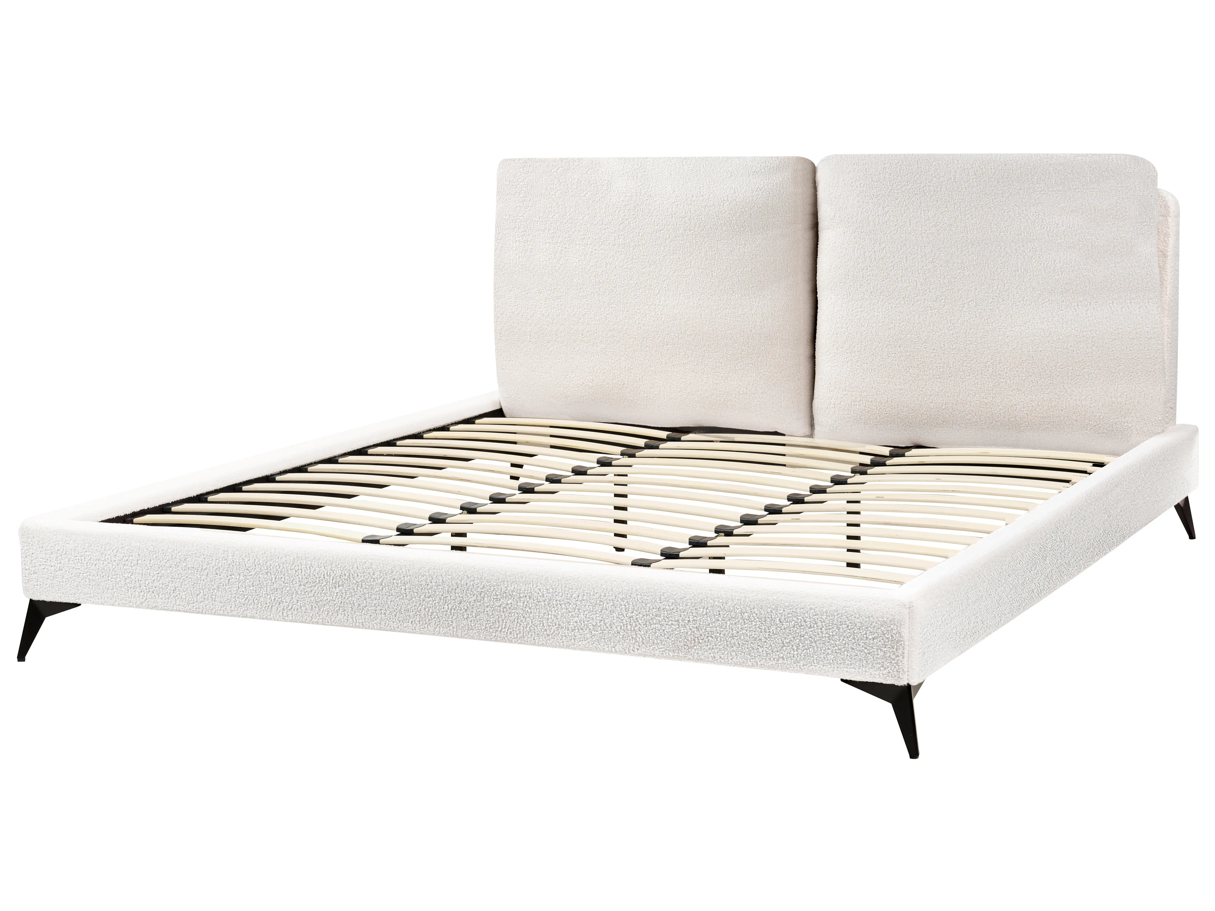Bed Bouclé MELLE 180 x 200 cm Gebroken wit