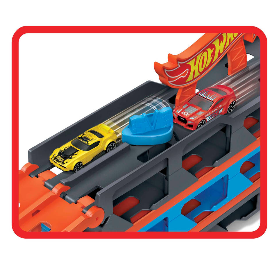 Hot Wheels City racebaanlanceerder + 3 auto's