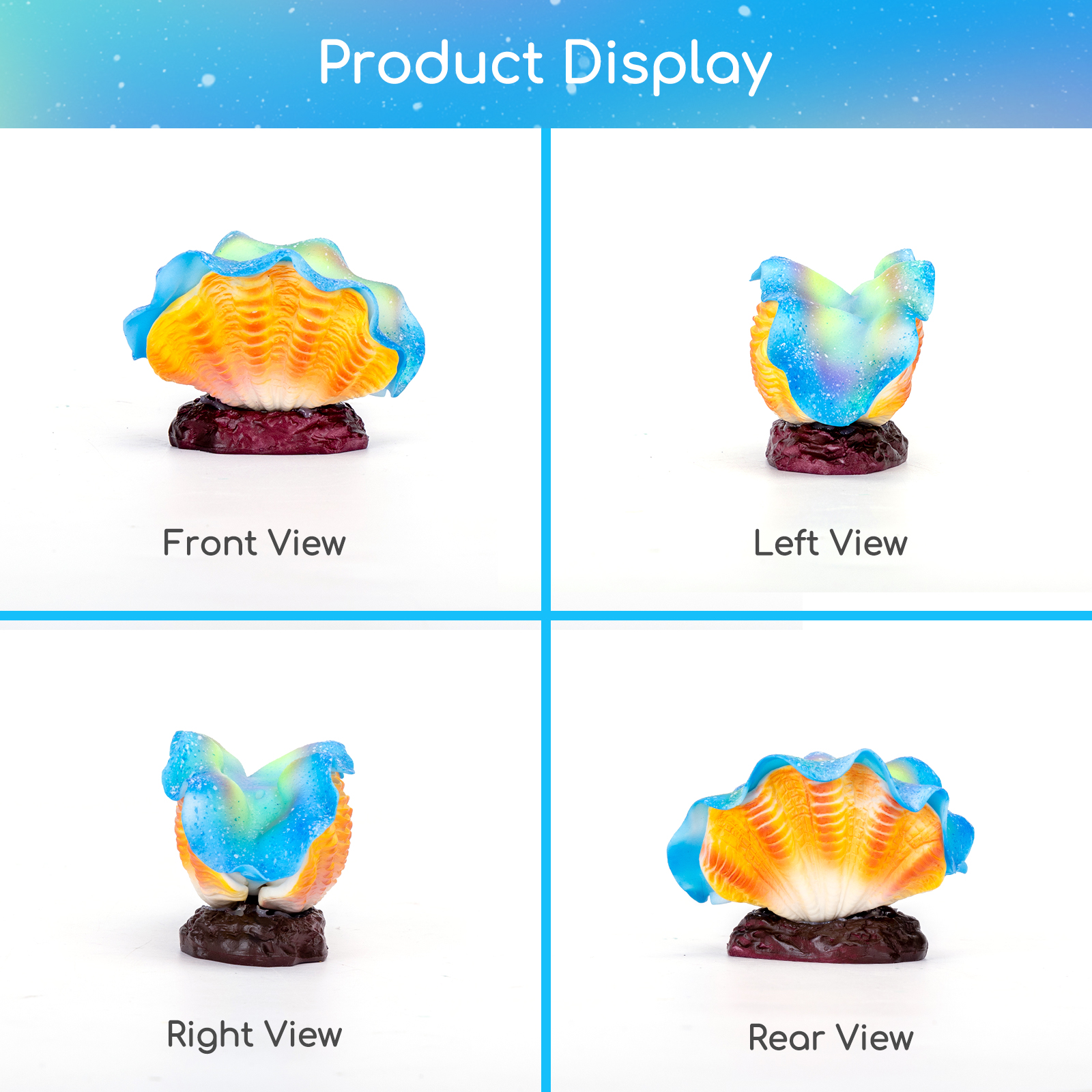 Nobleza - Plantas e conchas luminosas para aquário, decoração luminosa para tanque de peixes