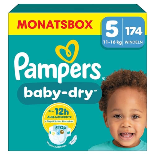 Pampers Baby-Dry Gr. 5, Monatsbox, 11kg-16kg