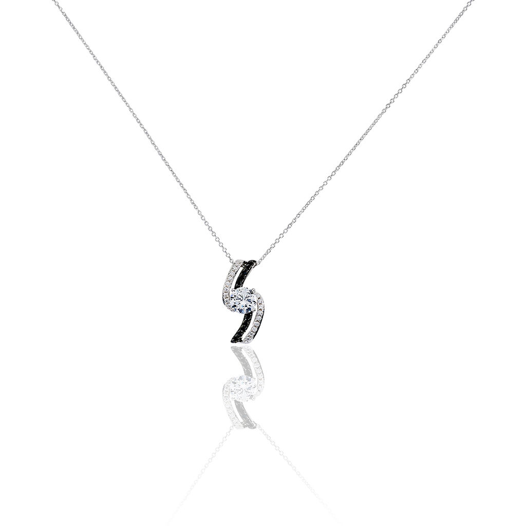 Collier Or Blanc Oxyde De Zirconium