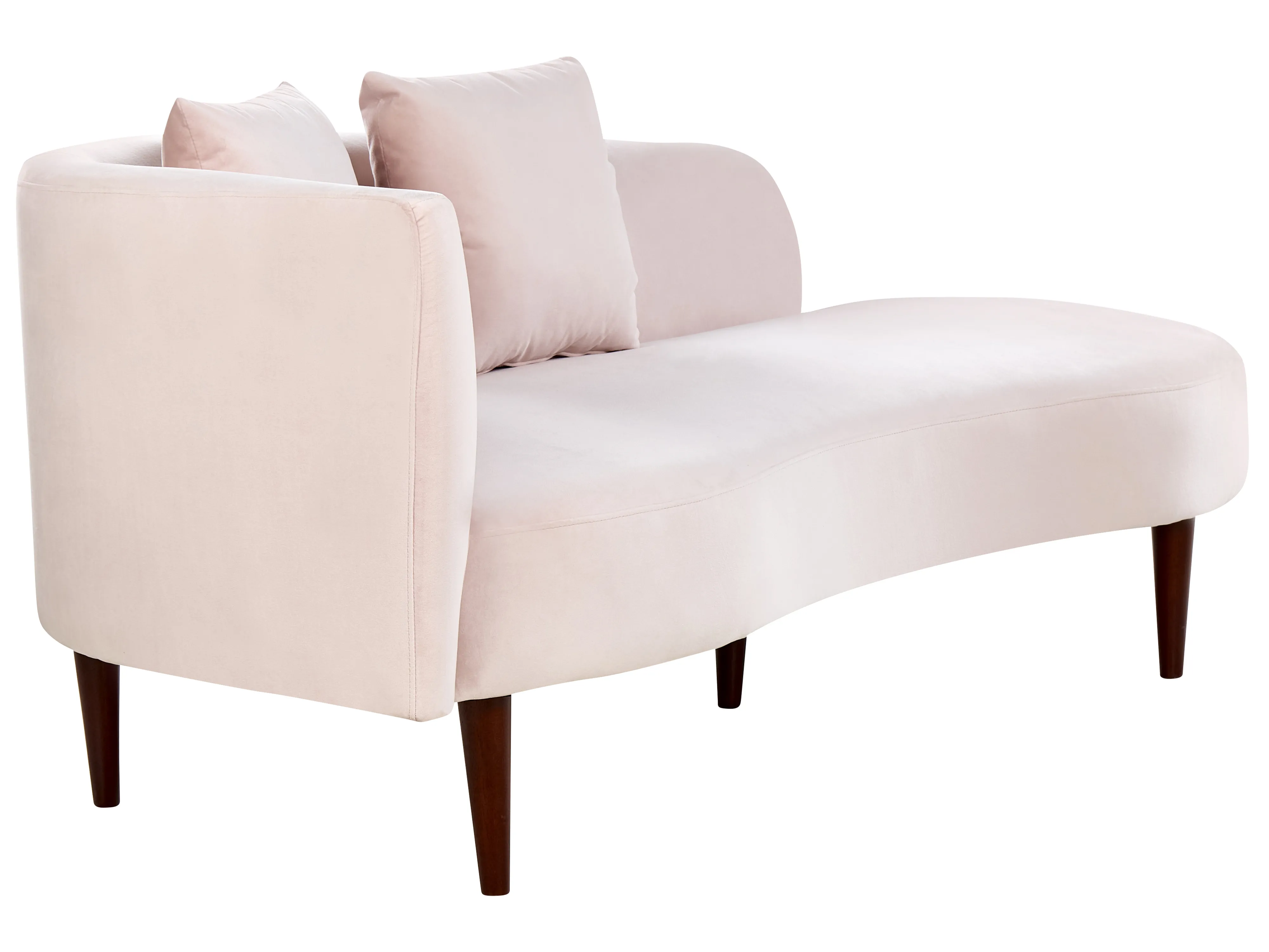 Linkszijdige chaise longue CHAUMONT Fluweel Pastelroze