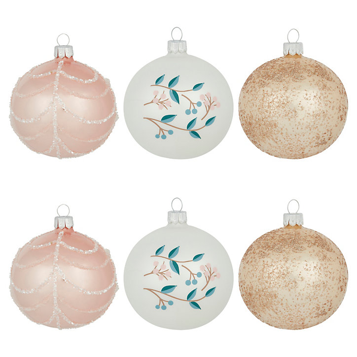 Assortiment 6 boules en verre Soft Bloom