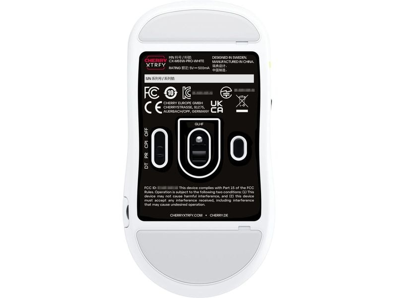 Cherry Gaming-Maus XTRFY M68 Pro Weiss Ultraschnelle ergonomische Gaming-Maus