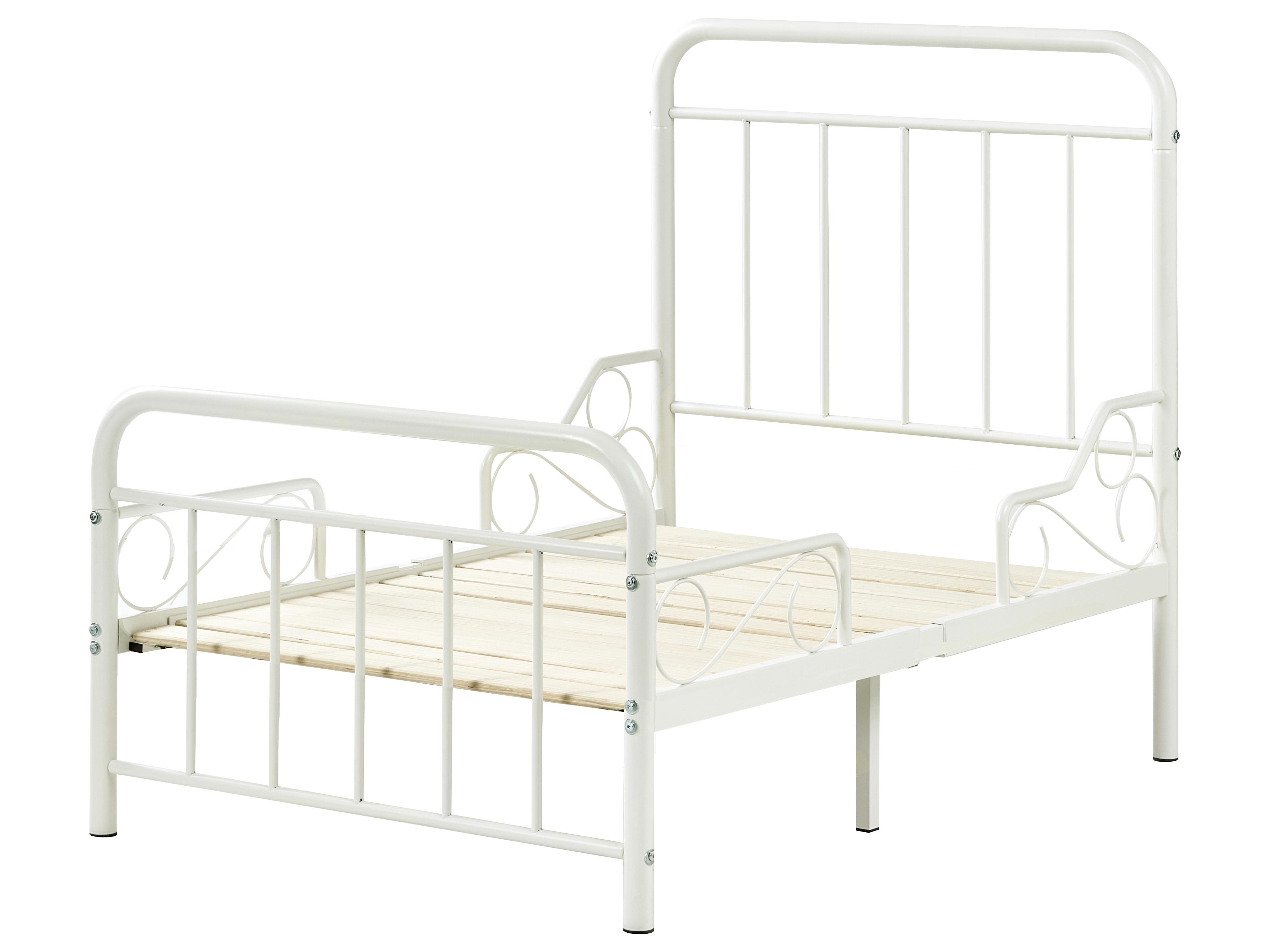 Uitschuifbaar kinderbed Metaal ANAIS 90 x 200 cm Gebroken wit