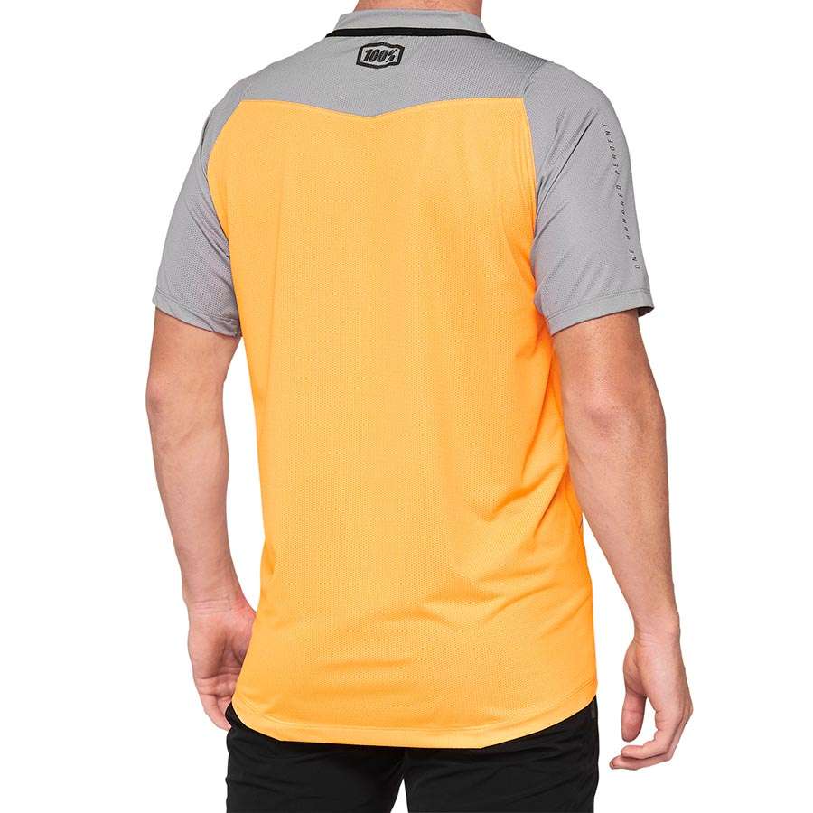 100% Celium MTB Fietsshirt Korte Mouwen Geel/Grijs Heren
