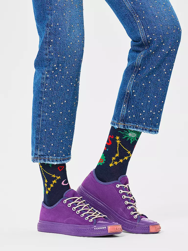 HAPPY SOCKS Damen Socken 36-40 WIDDER navy dunkelblau