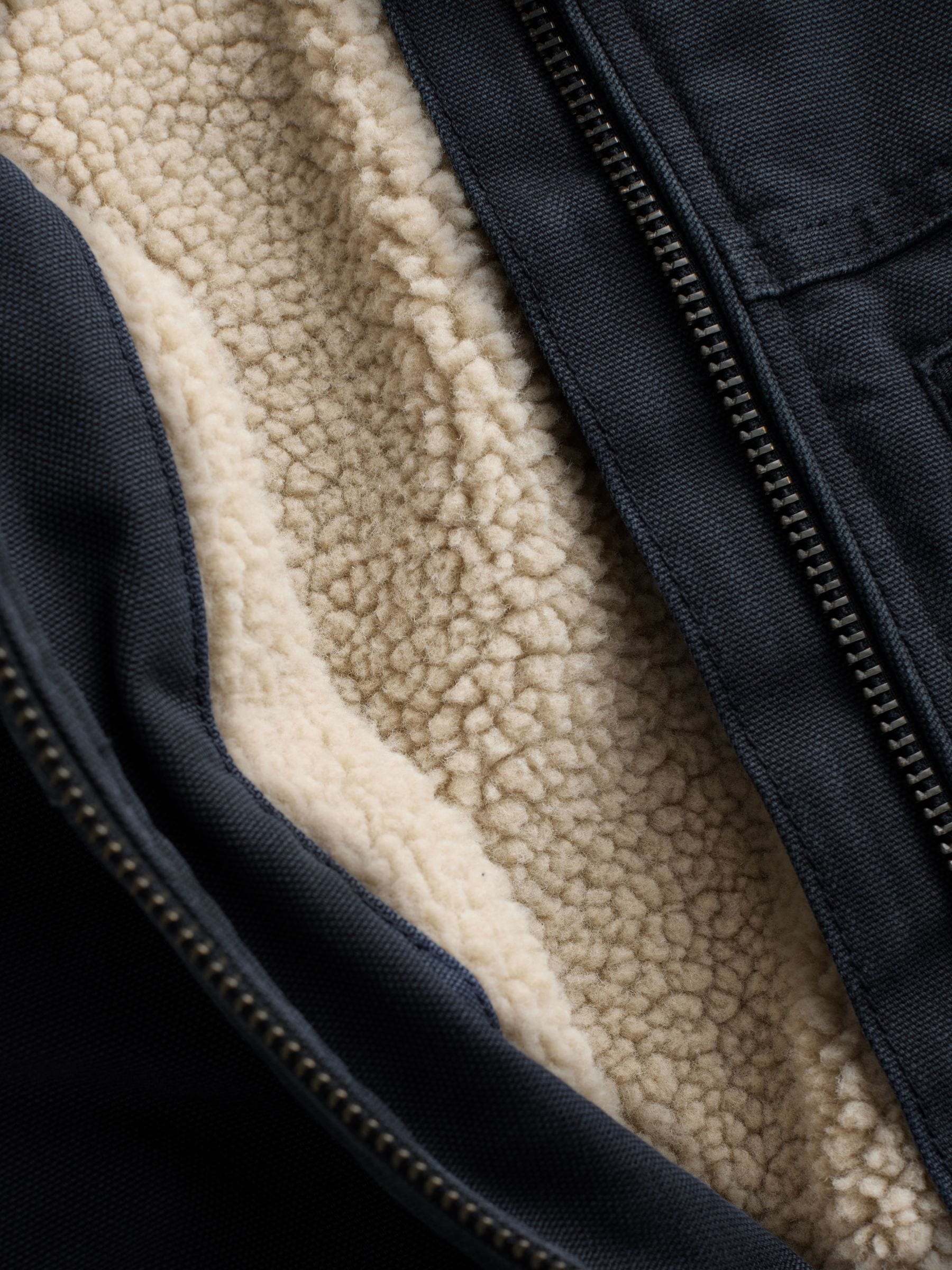 Blauw - Canvas Borg Lined Jacket