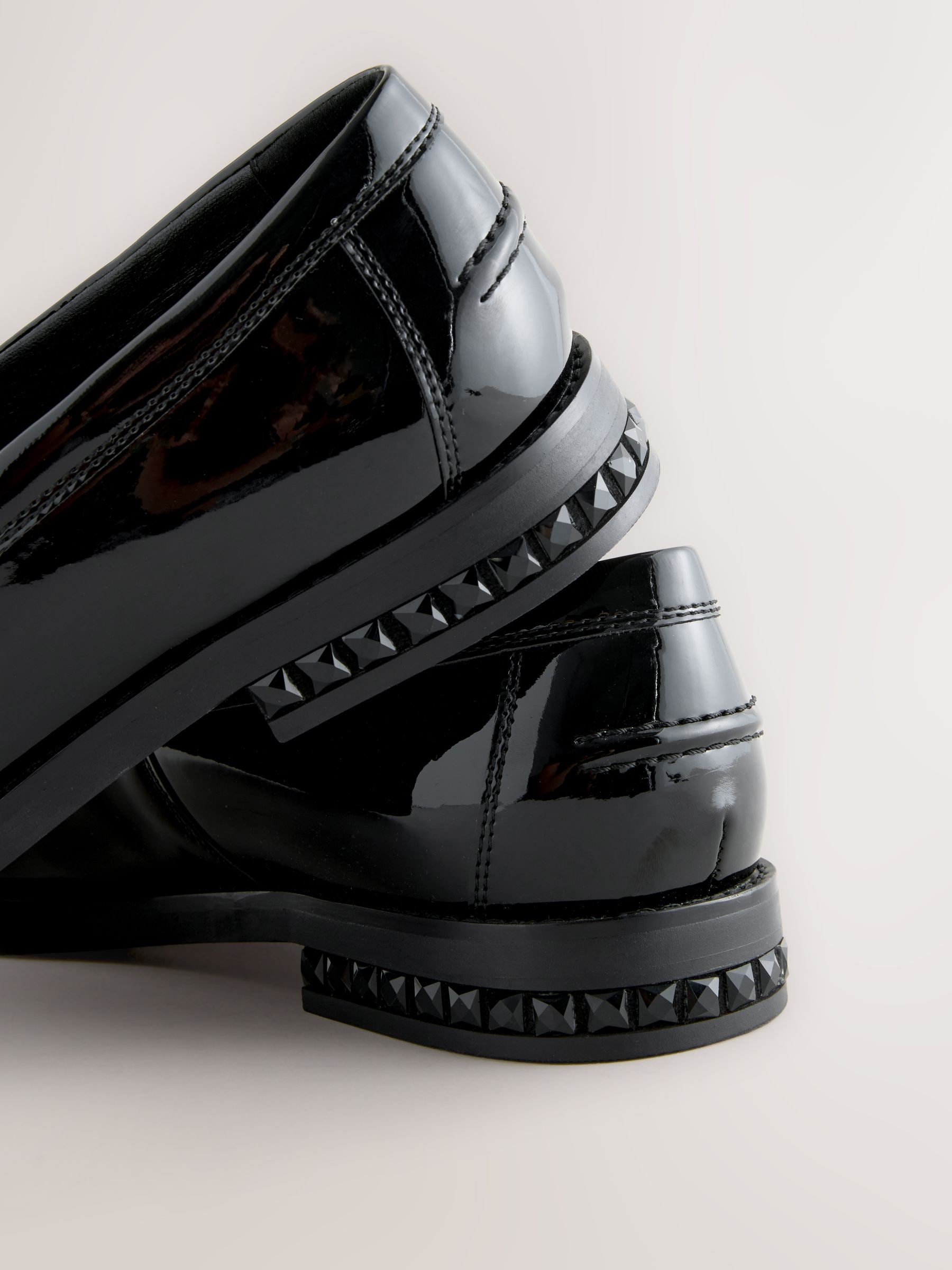 Zwart - Jewel Trim Patent Penny Loafers