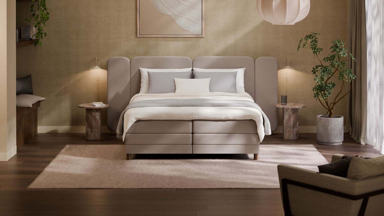 Elektrische boxspring Ridge - Warm wool beige