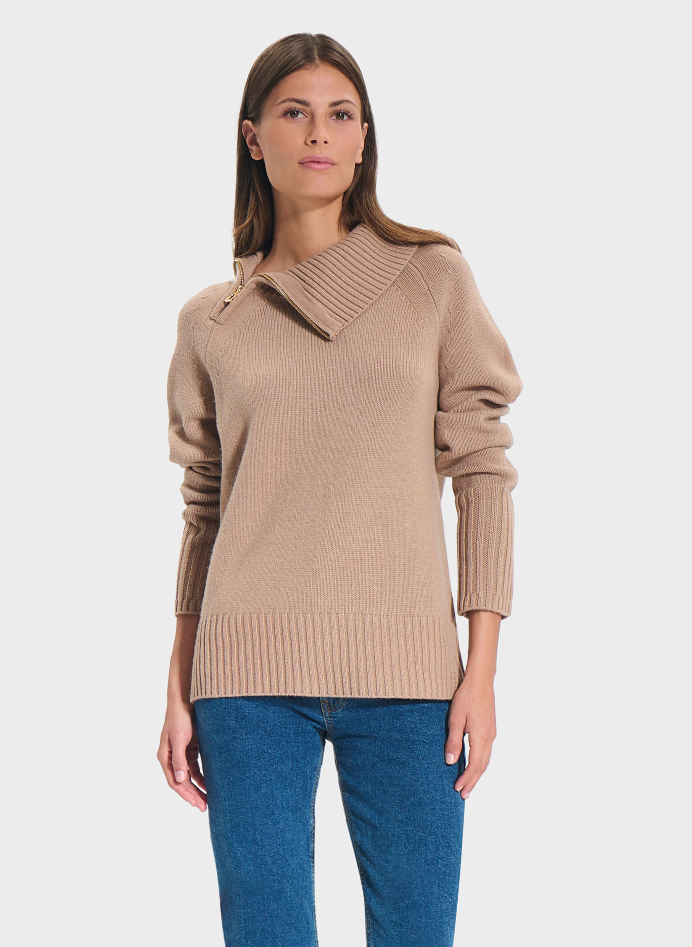NUALA - Pull droit en cachemire | Beige