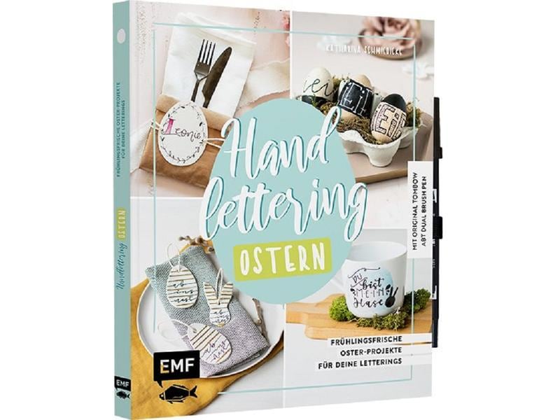 EMF Bastelbuch Ostern Handlettering 1 Stück, Mehrfarbig Bastelbuch für Ostern