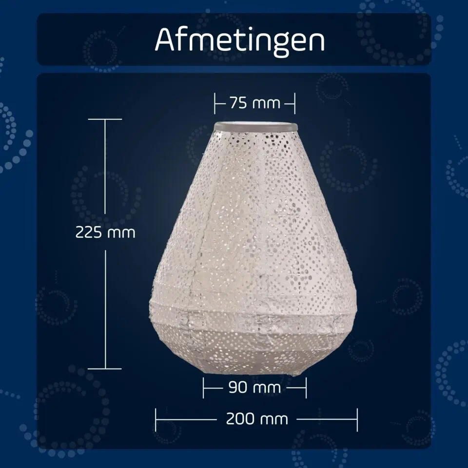 LUMIZ Solar Lampion Topaze Tulip - 20 cm - Licht Taupe