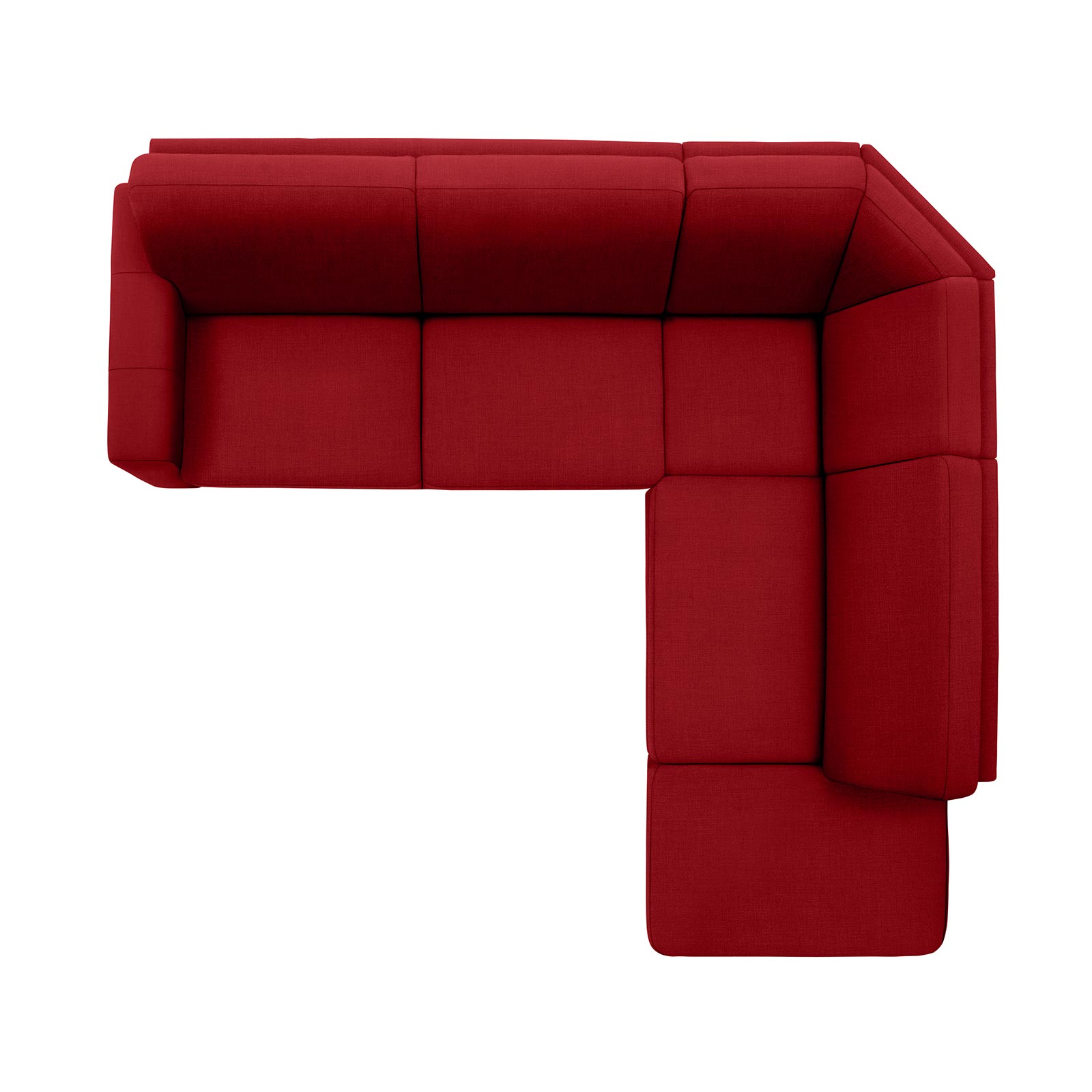 polsterpower Ecksofa - Miro bordeaux - Basismodell - Ottomane rechts