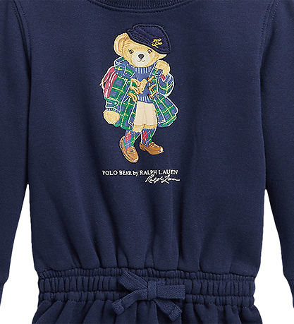 Polo Ralph Lauren Sweatkleid m. Bloomers - Navy m. Kuscheltier