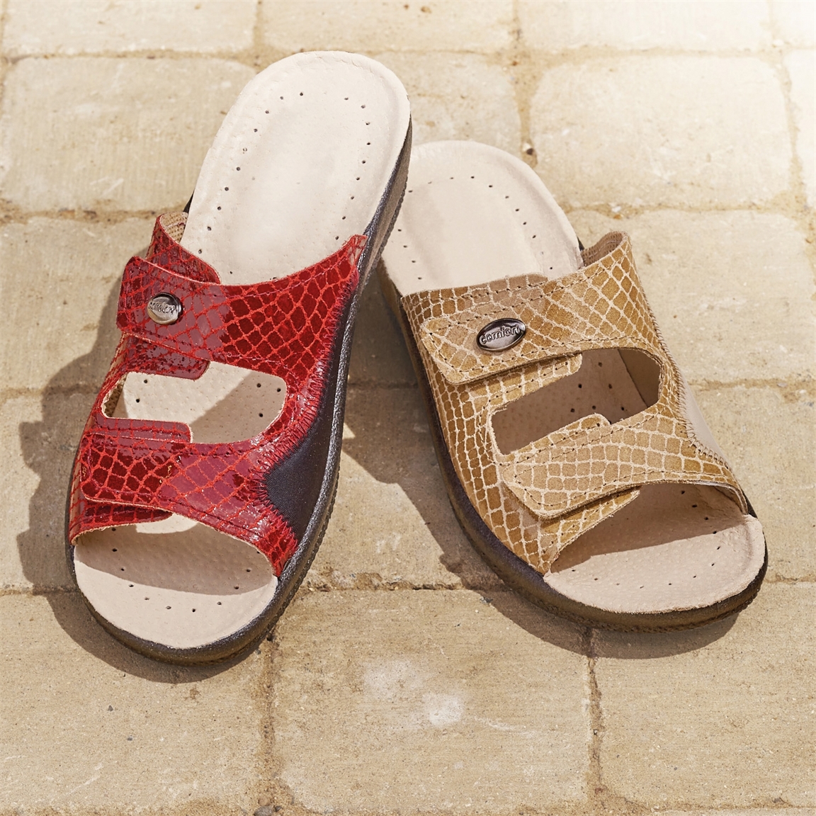 Mules extensibles Bordeaux ou Beige