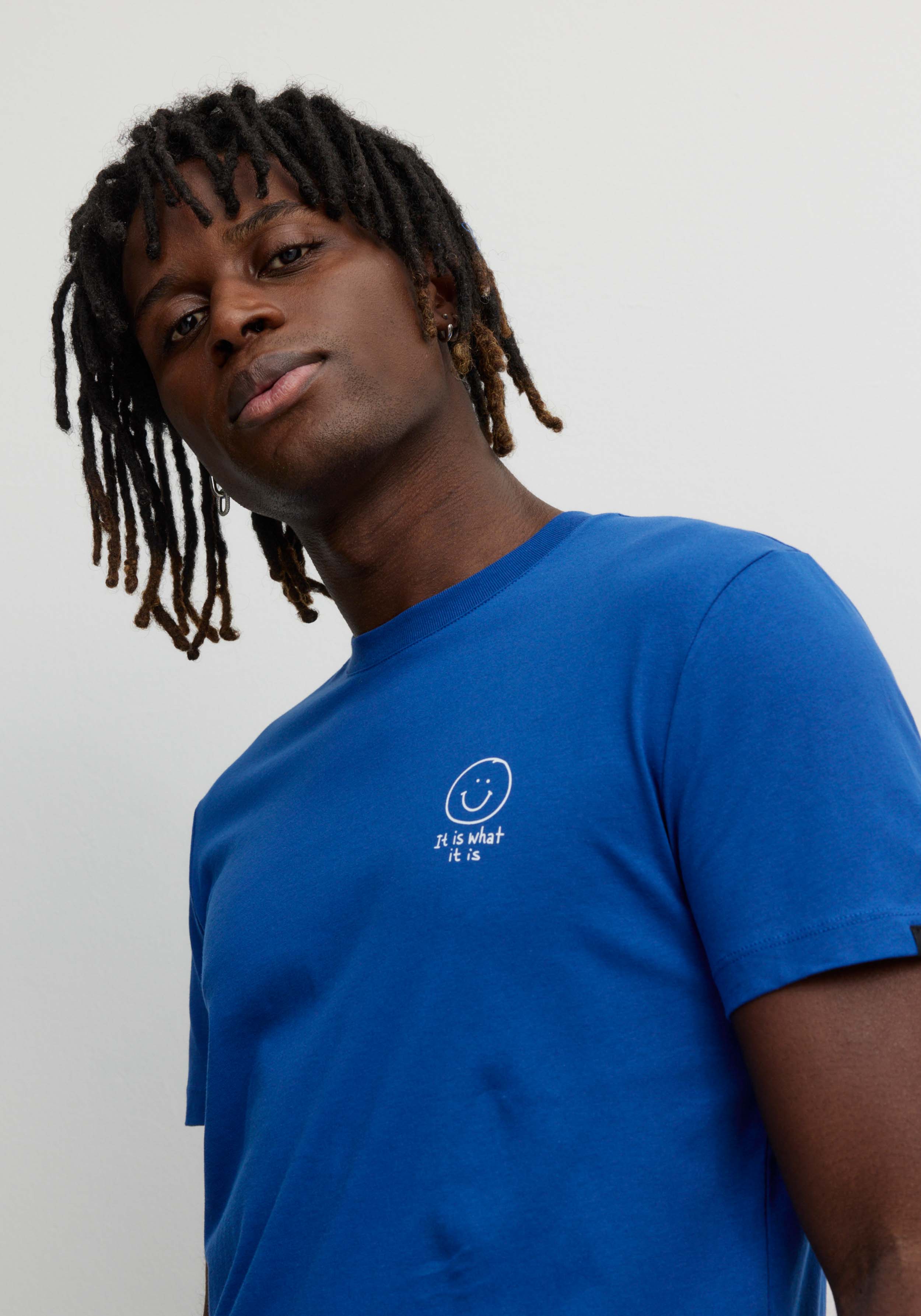 Recolution T-Shirt Agave Smiley Lapis Blue