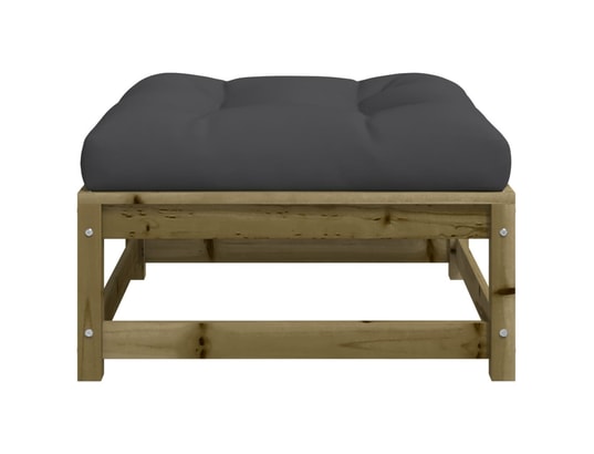 VIDAXL - Pouf Repose-pieds de jardin avec coussins 2 pcs bois de pin impr...