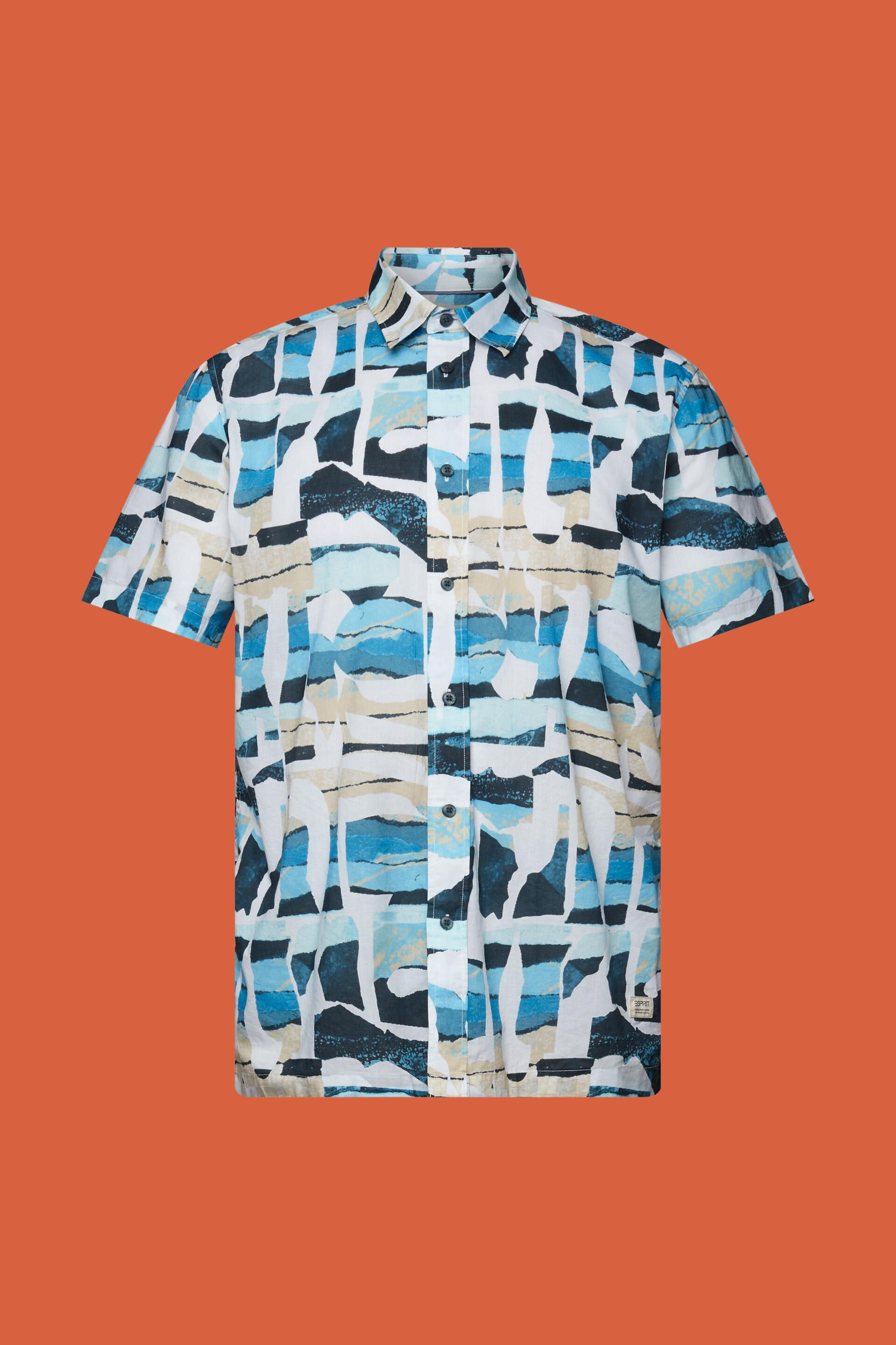 Chemise à manches courtes animée d’un motif, 100 % coton