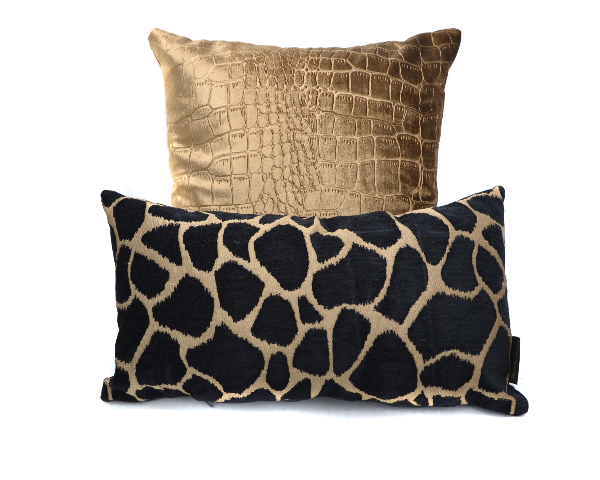 Kussen Giraffe print brons 50 x 35 cm