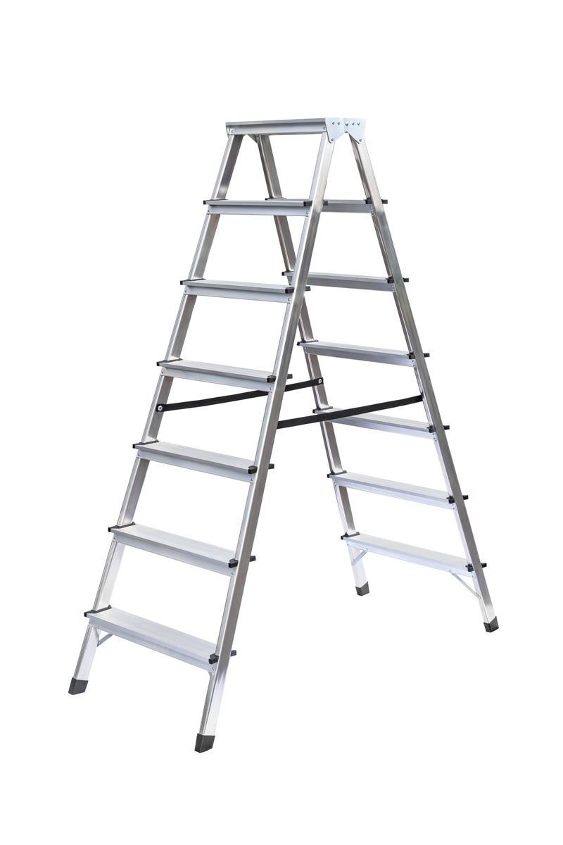 PROREGAL huishoudladder, dubbelzijdig toegankelijk, 2 x 7 treden