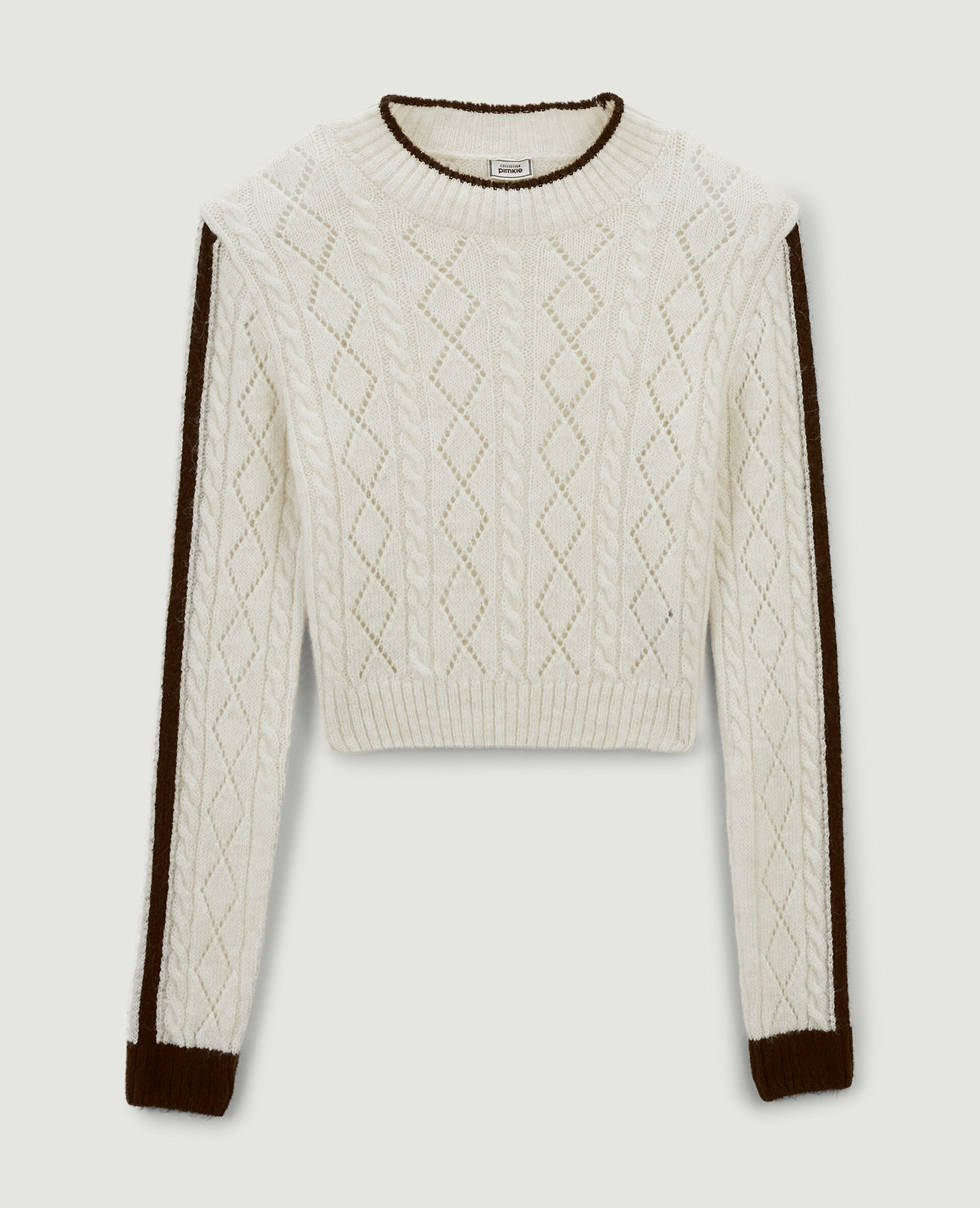 Pull maille fantaisie et ajourée - Blanc