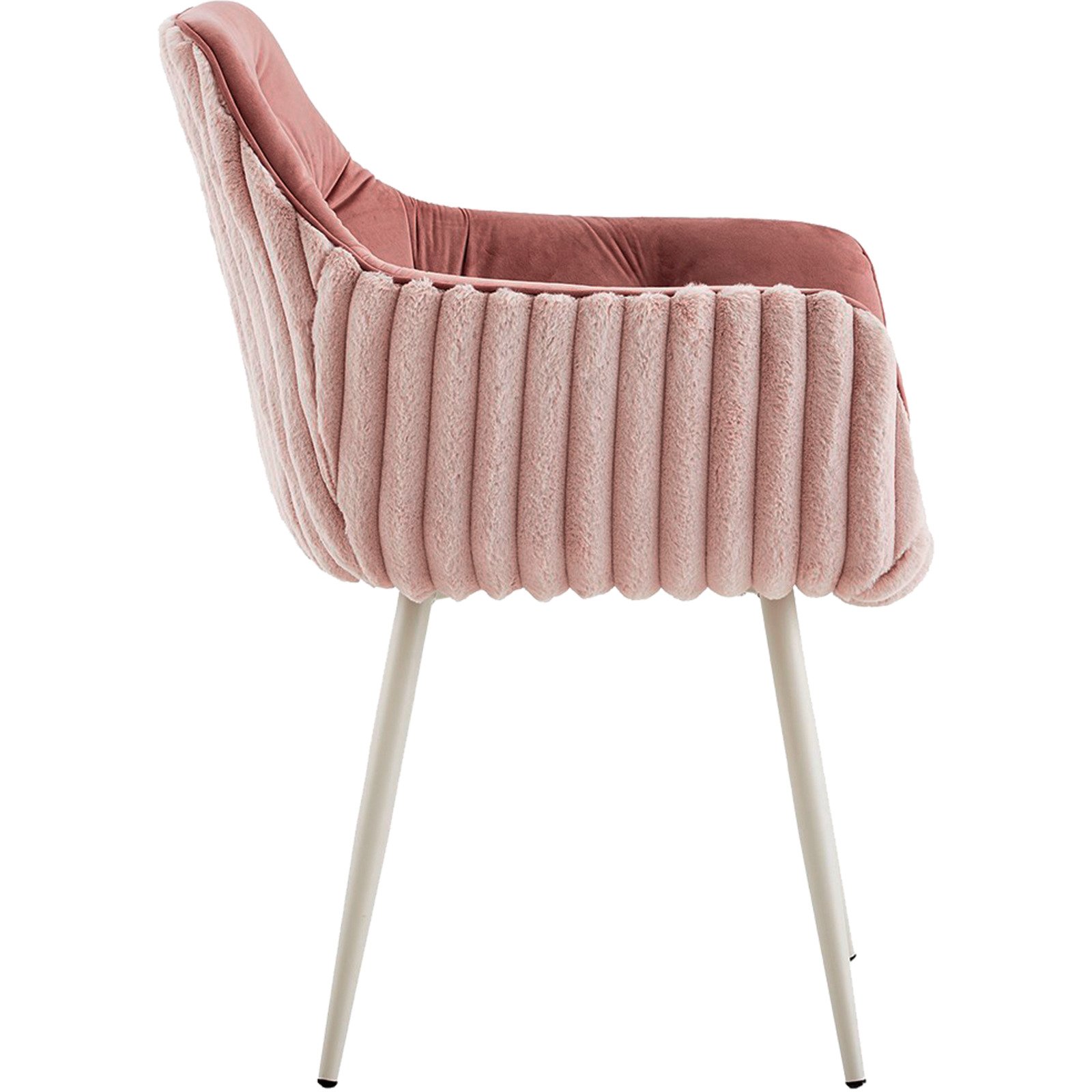 Polsterstuhl Fluffy Samt/Cord rosa