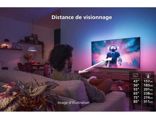 PHILIPS - TV LED 4K 108 cm 43PUS8349 Ambilight TV Dolby Atmos et vision 50Hz
