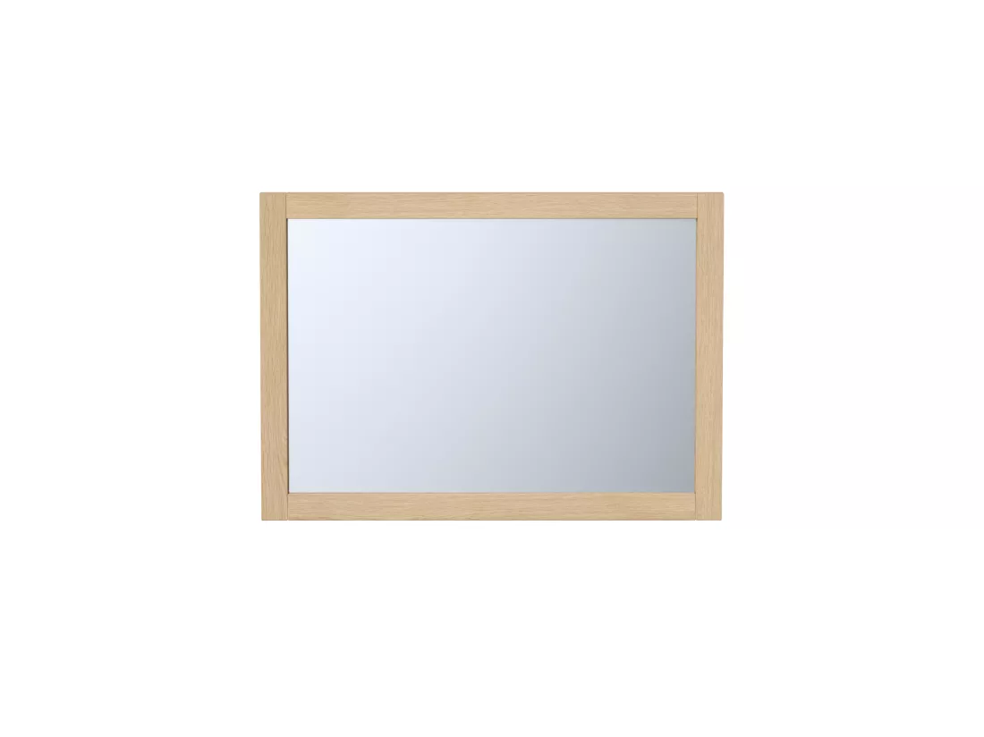 Meuble de salle de bain avec vasque à poser en pierre et miroir - Placage chêne - 80 cm - MILIPAM