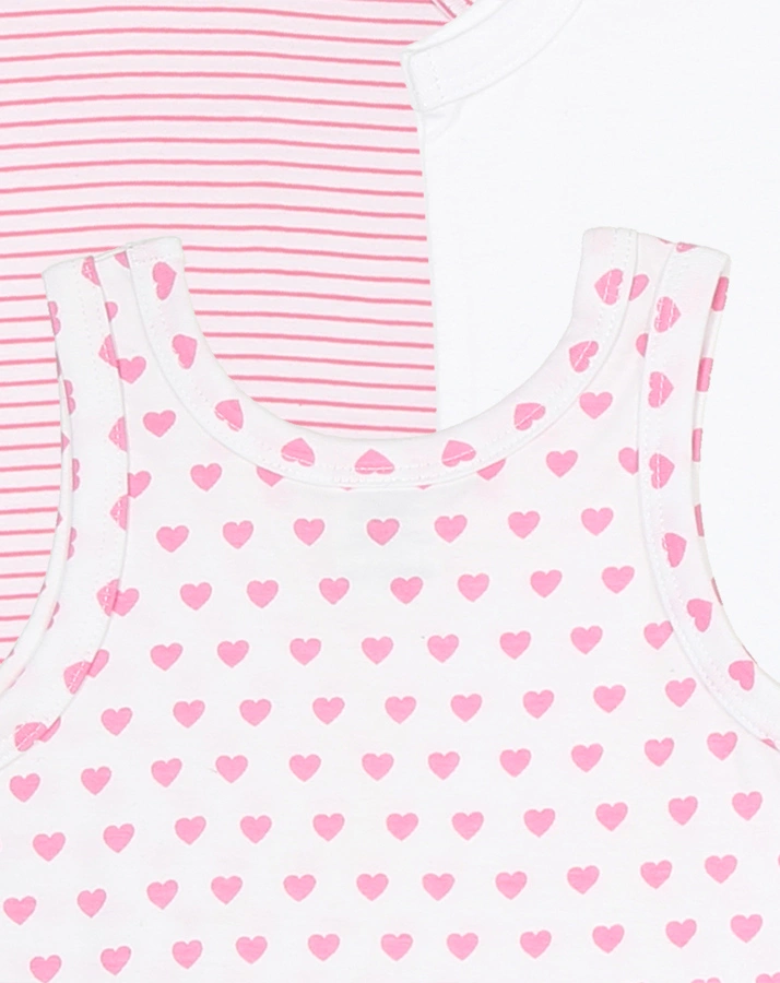 Träger-Body GIRLY 3er-Pack in weiß/pink