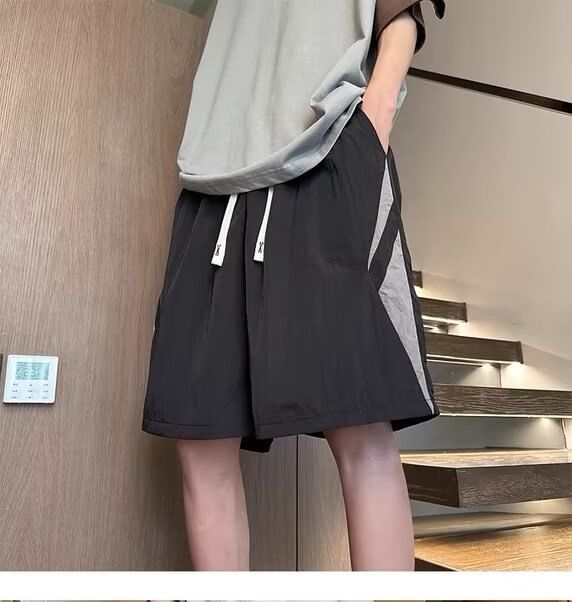 farrahces - Tweekleurige shorts met trekkoordtaille
