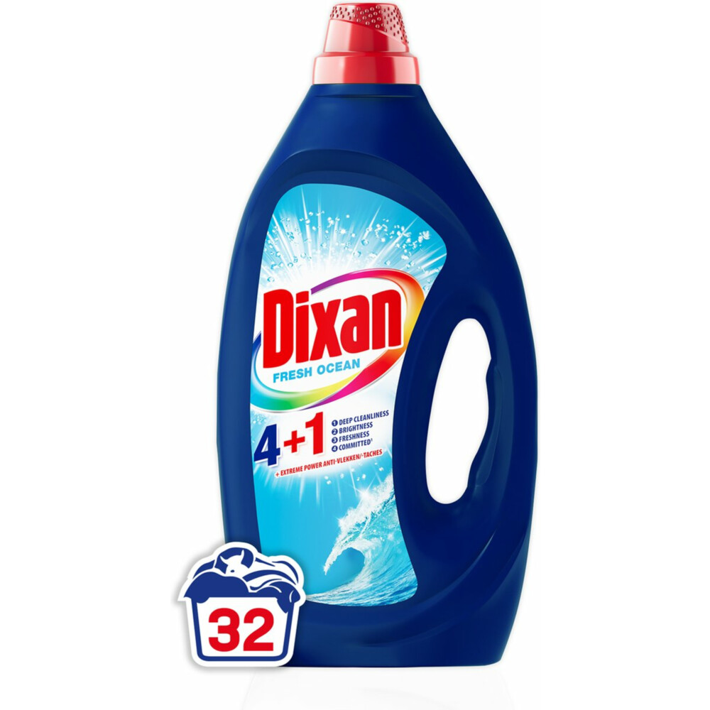 Dixan Vloeibaar Wasmiddel 4+1 Fresh Ocean 32 Wasbeurten1,440 liter