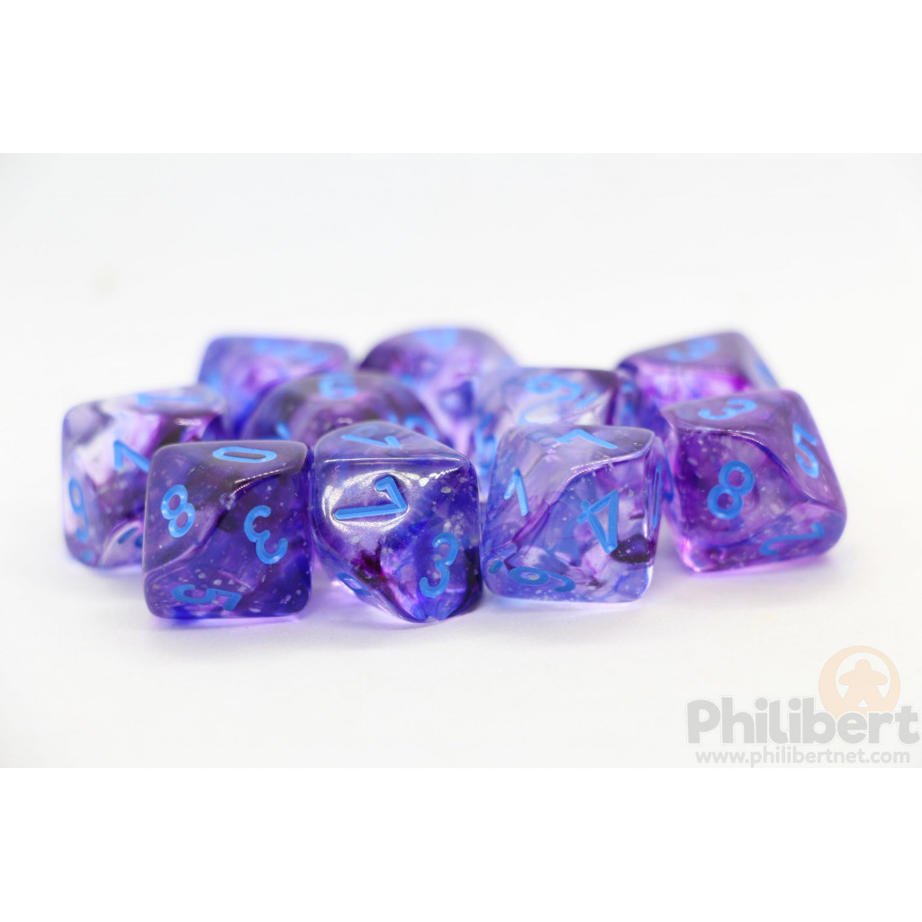 Set de 10 Dés 10 Faces Chessex : Nebula