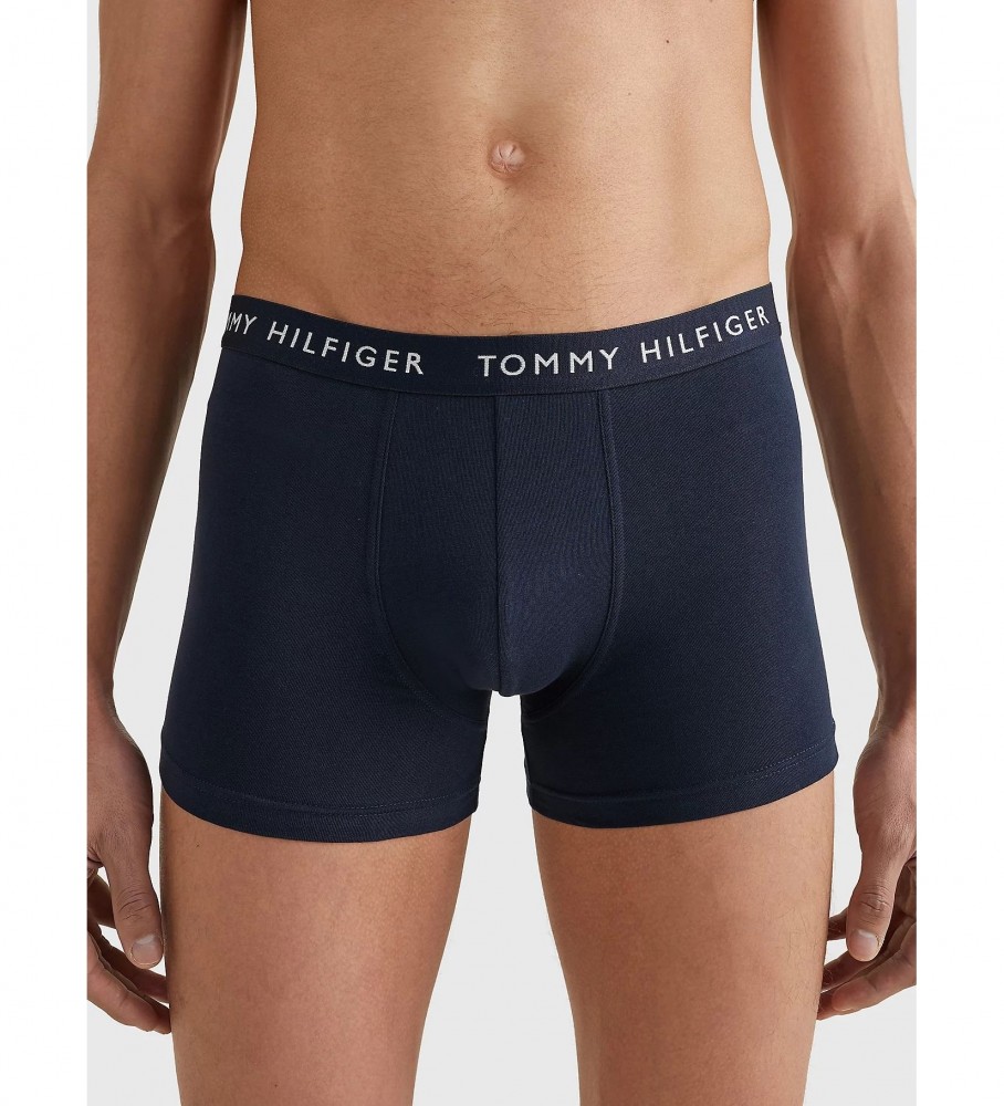 Pacote com 3 cuecas boxer essenciais azul-marinho da Tommy Hilfiger