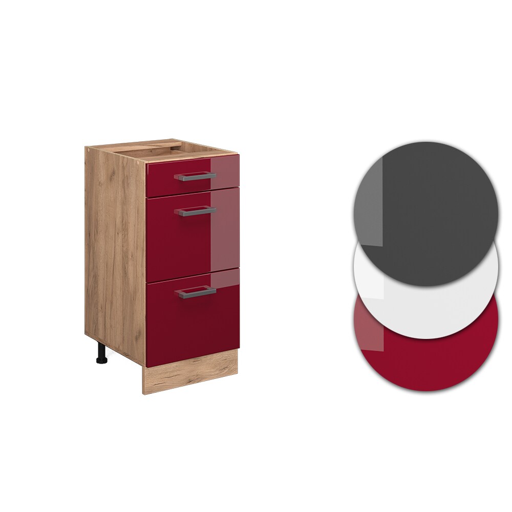 Vicco Schubladenunterschrank Küchenschrank Küchenzeile R-Line 40 cm Eiche Bordeaux Schublade