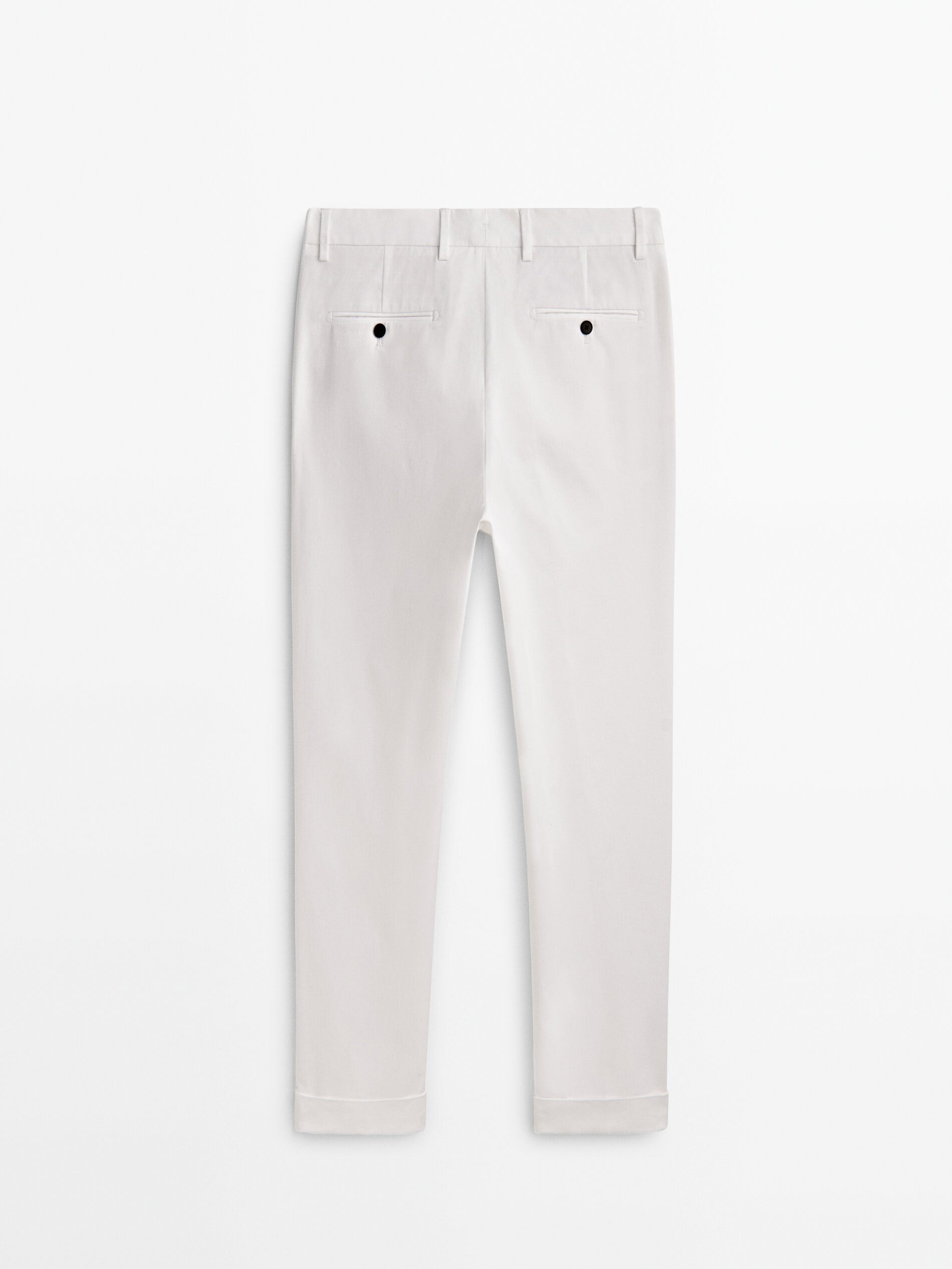 Pantalón pinzas ajuste cônico -Studio - BLANCO