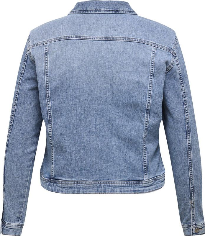 ONLY CARMAKOMA - Denim Jas - Light Was - Lange Mouwen - Knoopsluiting