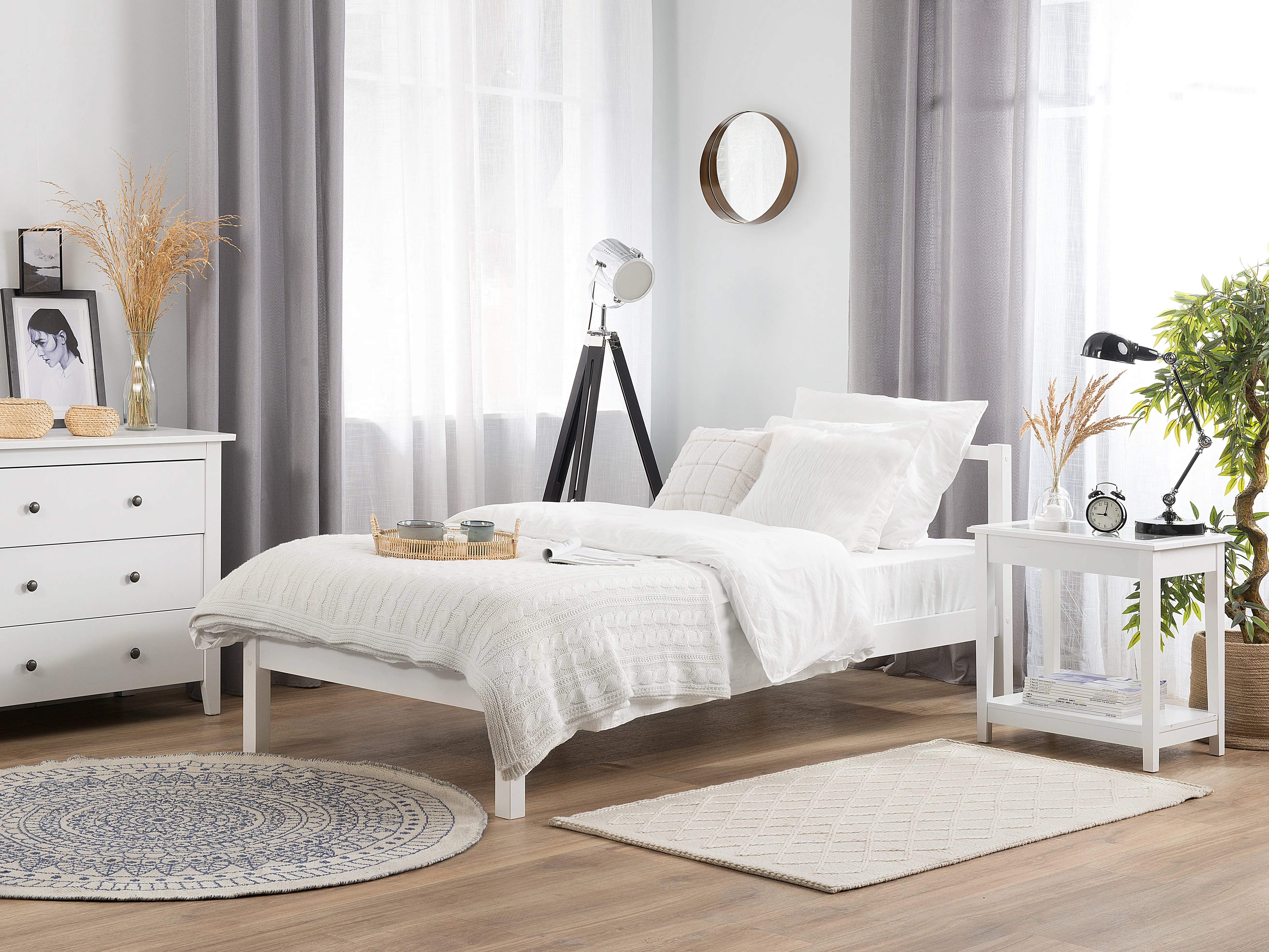 Bed Dennenhout VANNES 90 x 200 cm Wit