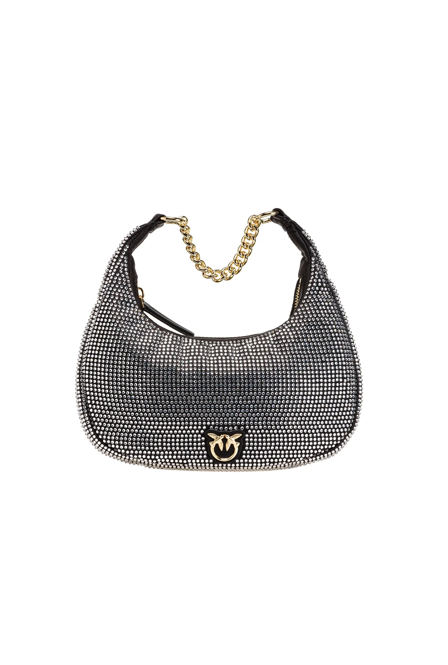 Mini brioche bag hobo avec strass all-over | Noir