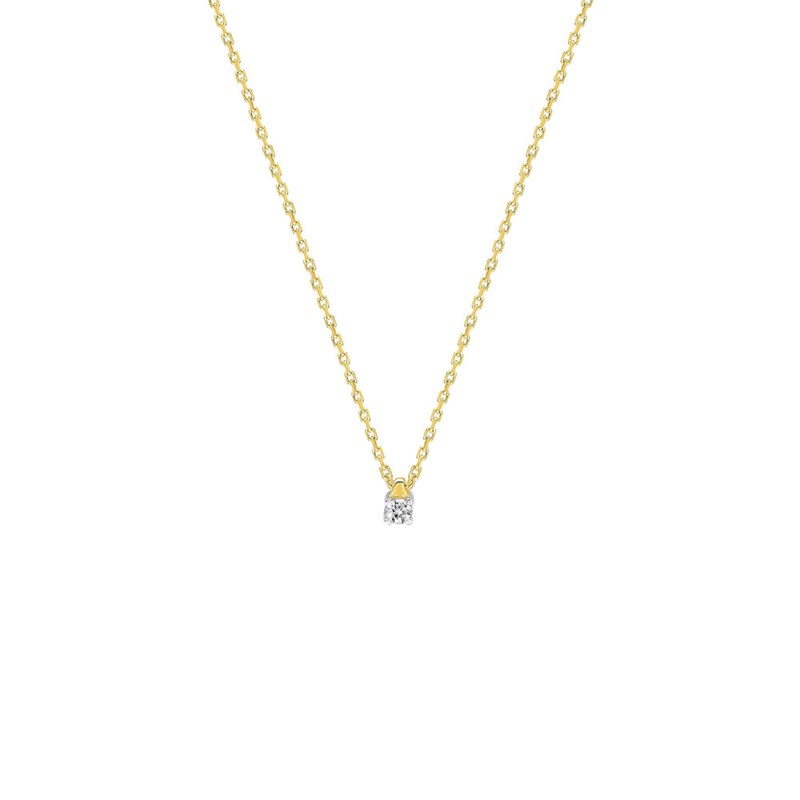 Collier Femme - Or 18 Carats - Diamant 0,04 Carats - Longueur : 42 cm