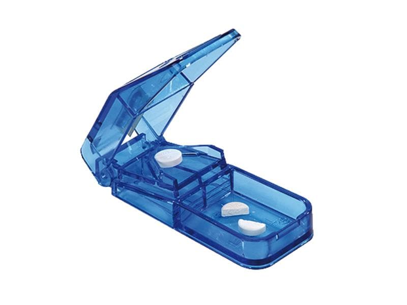 Sahag Tablettenteiler blau 1 Stück Für eine exakte und saubere Teilung von Pillen und Tabletten