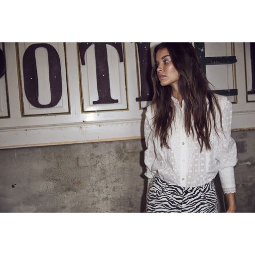 Co'Couture ChainCC Dot Anglaise Skjorte, White, XS