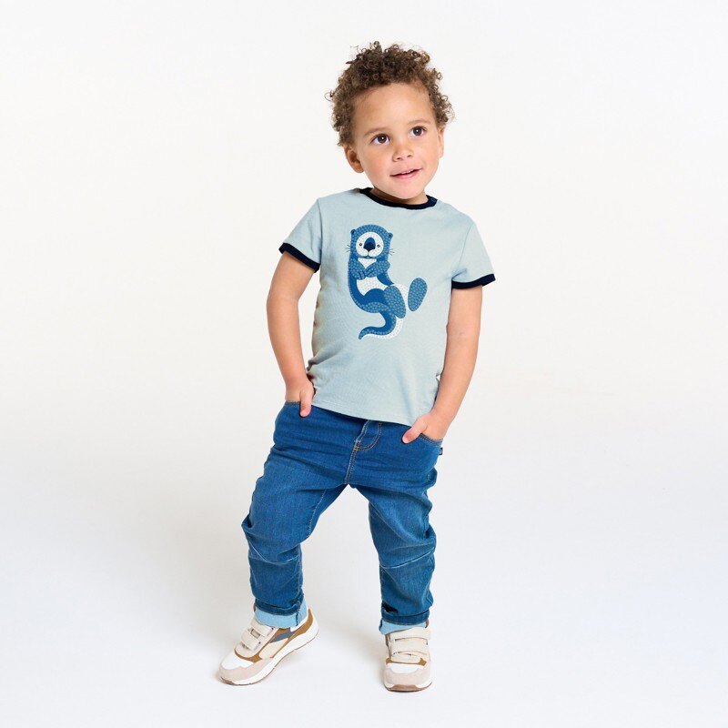 T-shirt sensoriel loutre bleu clair bébé garçon Bleu
