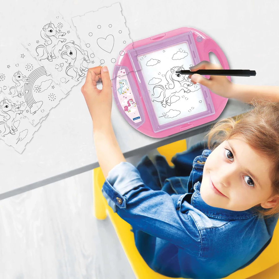 LEXIBOOK Zeichenprojektor Einhorn mit Stift und Stempeln