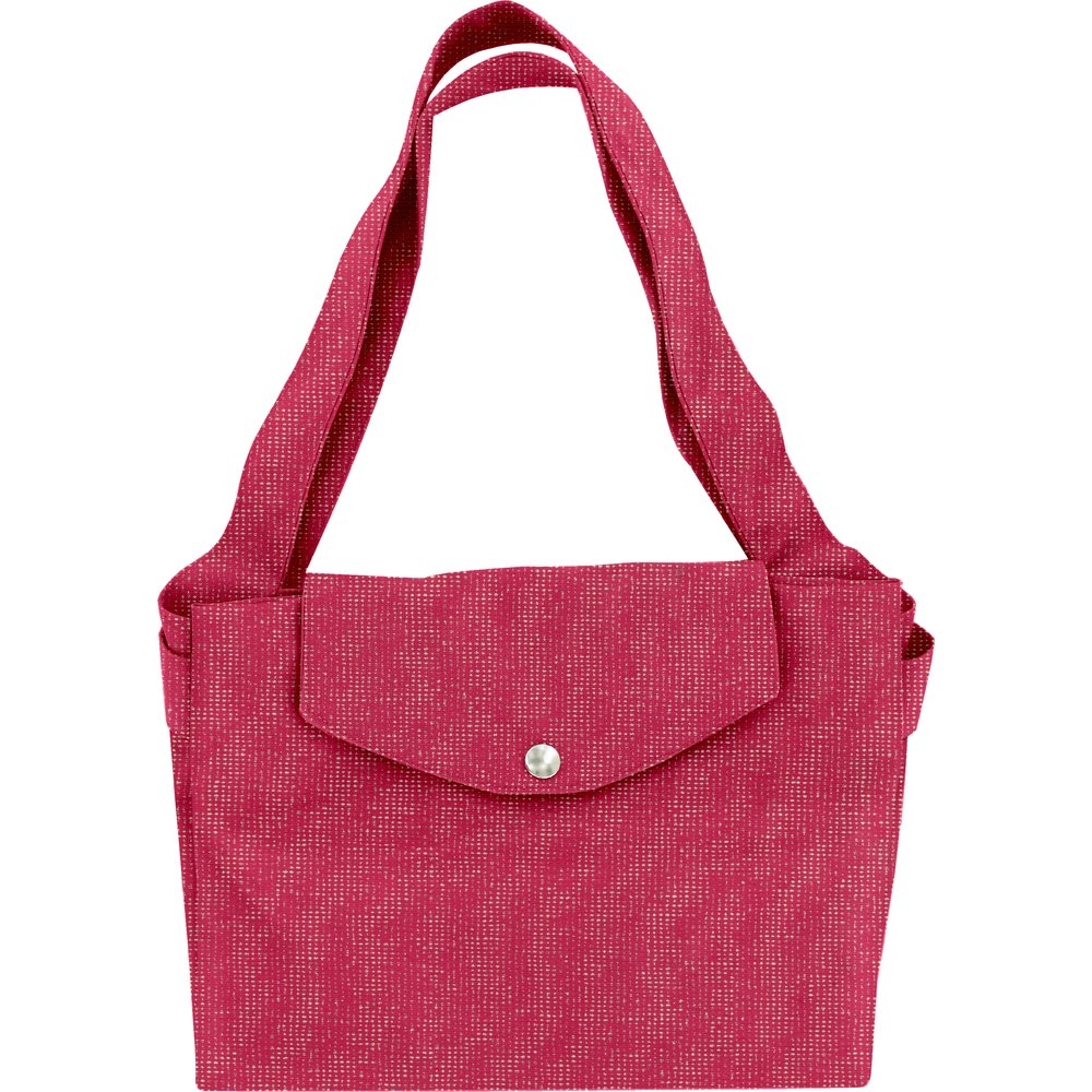 Grand Sac Cabas En Tissu Fuchsia Argent