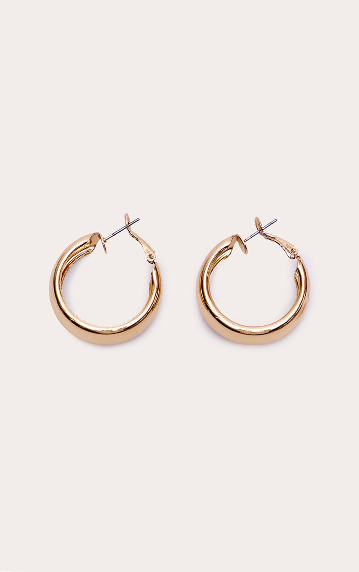 Doré Boucles D'oreilles Créoles Épaisses Abstraites Effet Fondu