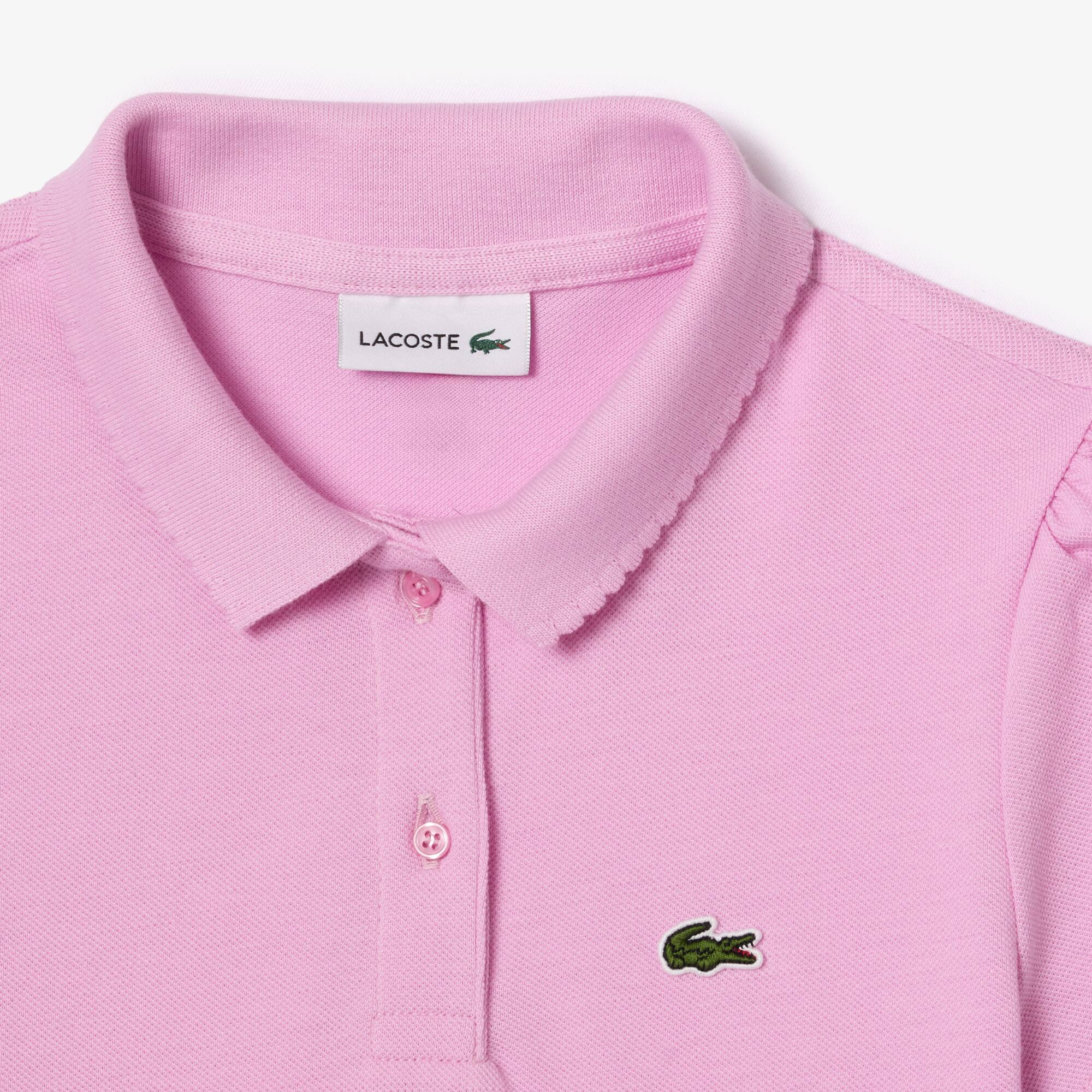 Polo Fille Lacoste en mini piqué avec col festonné Polos - Rose - Lacoste - Fille