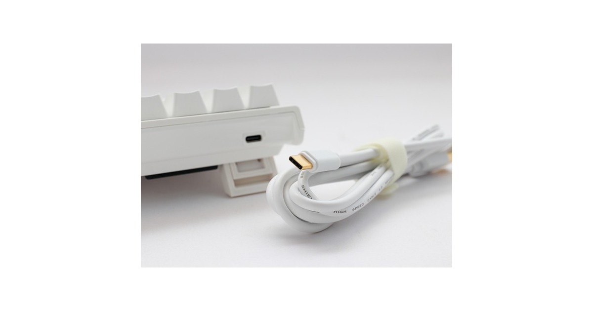 DuckyOne 2 Pro Mini White Classic, gaming toetsenbord  (Wit, US lay-out, Cherry MX Silent Red, RGB led, Double-shot PBT, QUACK Mechanics, 60%)