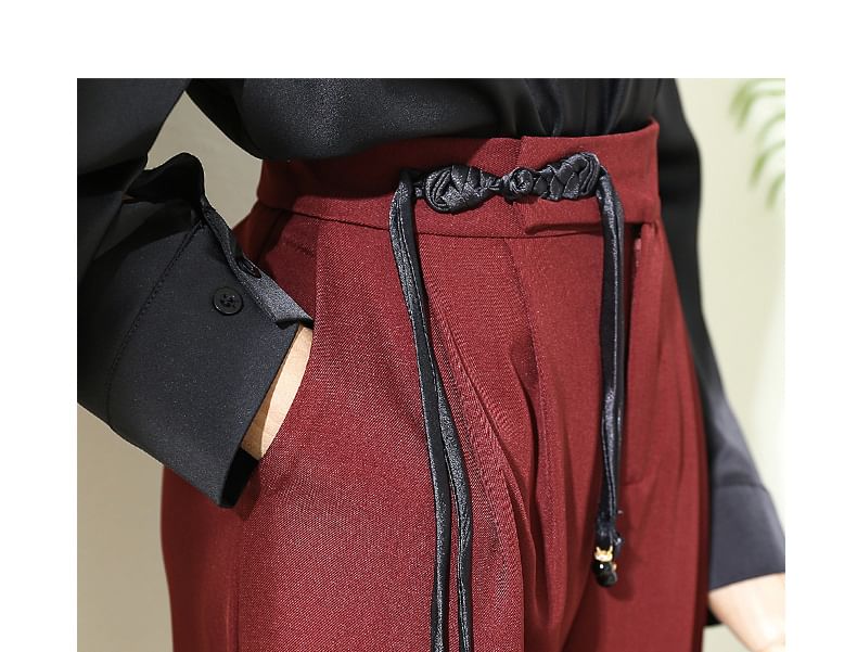 Rusutsu - High Rise Plain Wide Leg Broek