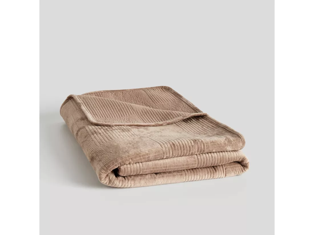 Jeté de lit Quadron Beige Foncé Polyester 200 x 220